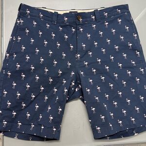 J. CREW - Never Worn Mens Shorts - Size 32 - Navy & Pink Flamingo - Pockets NWOT